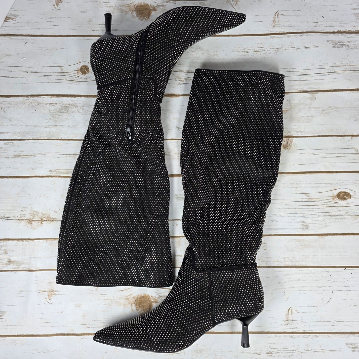 NIB New Women's Madden Girl Dicee-RWC Black Multi Knee High Boot Size 9