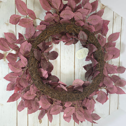 NWT New Threshold Studio McGee Faux Wreath Burgundy Leaf