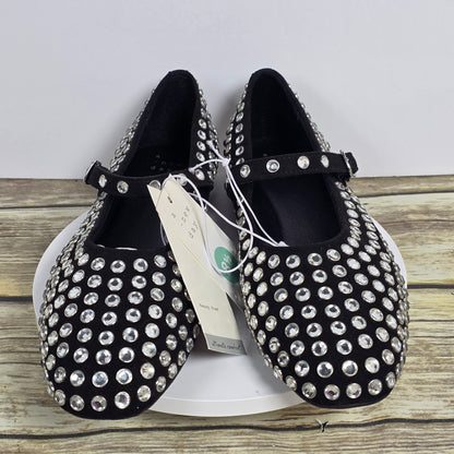 New Women's A New Day Issa Rhinestone Flats Black Size 8.5