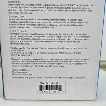 NIB New 2Pk SAMSUNG Ice & Water Filter Replacement Cartridge DA29-00020B