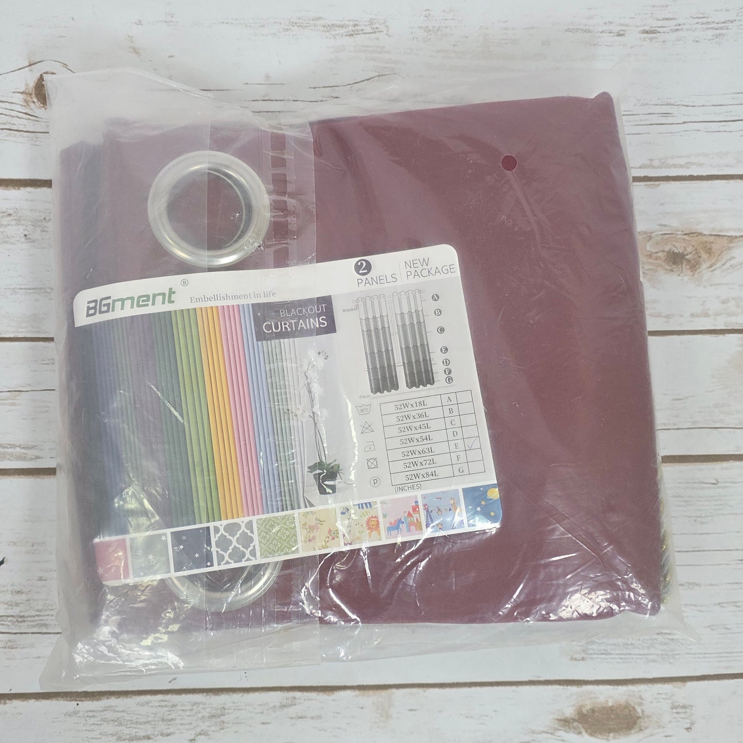 New BGment Blackout Curtain Panels 52x63" Red Rope Ties