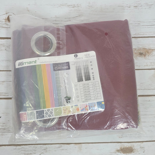 New BGment Blackout Curtain Panels 52x63" Red Rope Ties