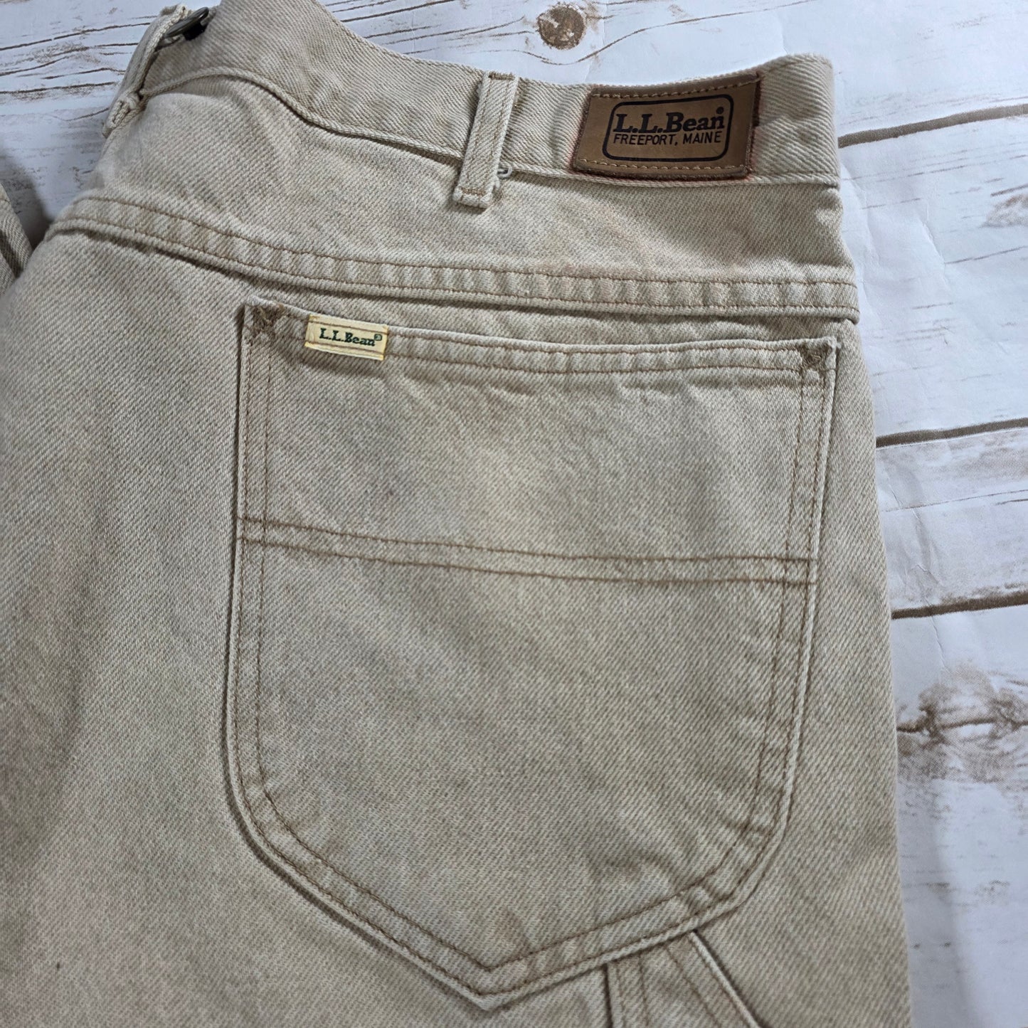 Men's L.L. Bean West Branch Tan Khaki Work Pants 42x30