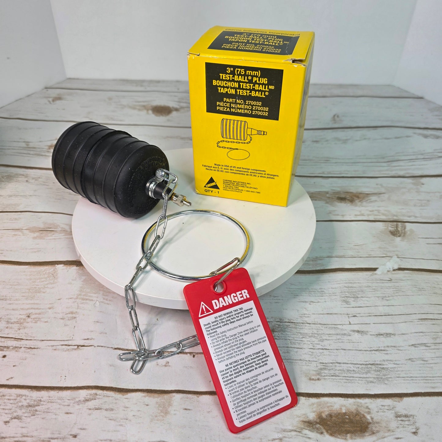 Set of 2 NIB New CHERNE 3" (75 mm) Test-Ball Plug for Pipes & Drains Part No. 270032