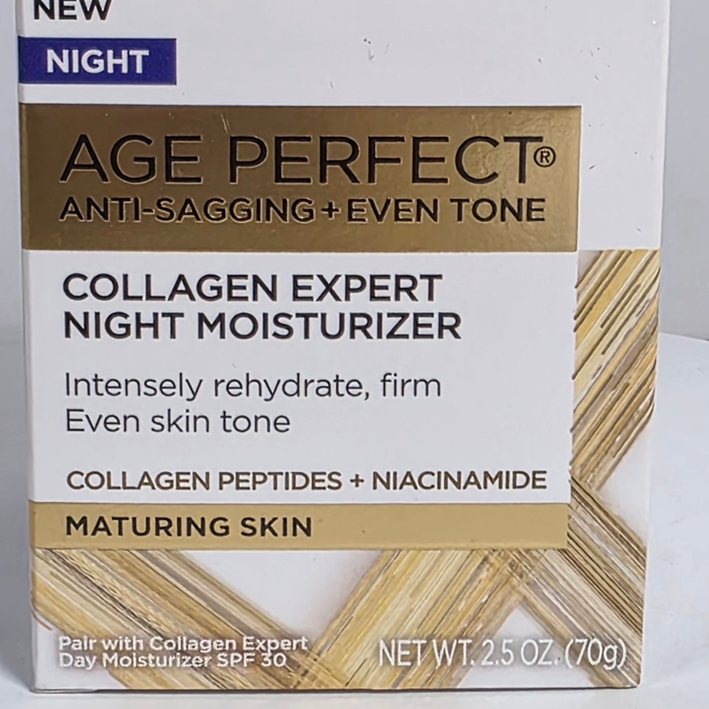 NIB New L'OREAL Age Perfect Anti-Sagging + Even Tone  Collagen Expert Night Moisturizer