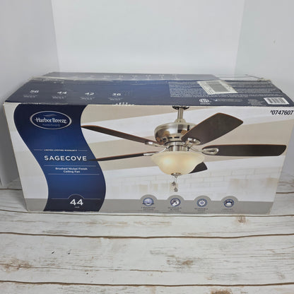 Harbor Breeze Sage Cove 0747607 44 in. Brushed Nickel Finish Ceiling Fan