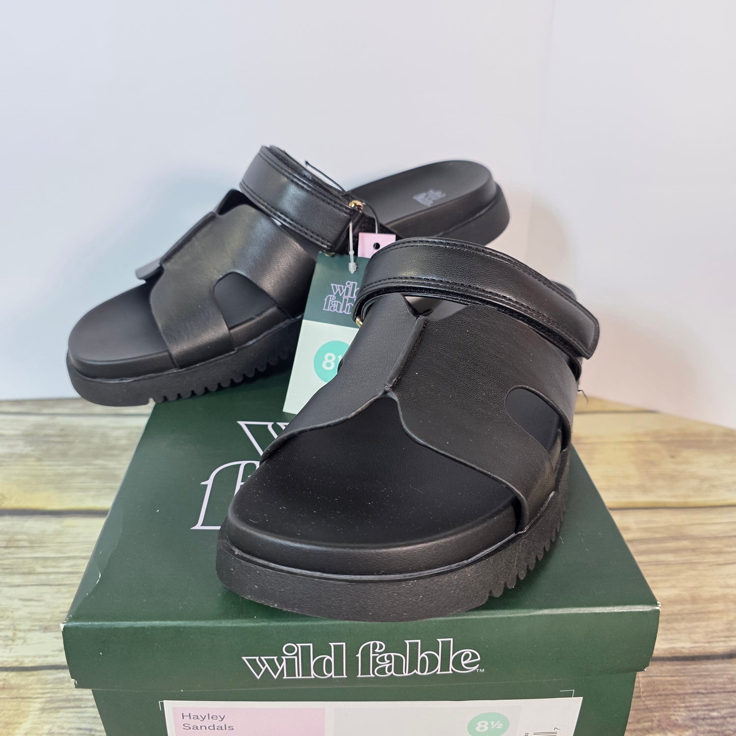 NIB New Wild Fable Haylee Sandals Black Womens 8 or 8.5