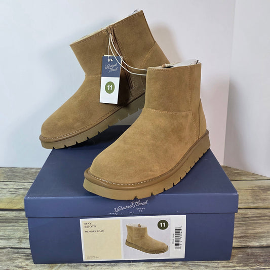 NIB New Womens May Boots Tan Ankle 11M Winter Universal Threads