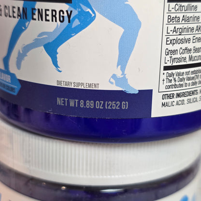 4 Bottles New PERFORMANCE INSPIRED Nutrition APEX Pre Workout Powder Blue Raspberry/Strawberry Kiwi Increase Energy & Endurance Caffeine Beta Alanine All Natural Vegan Formula
