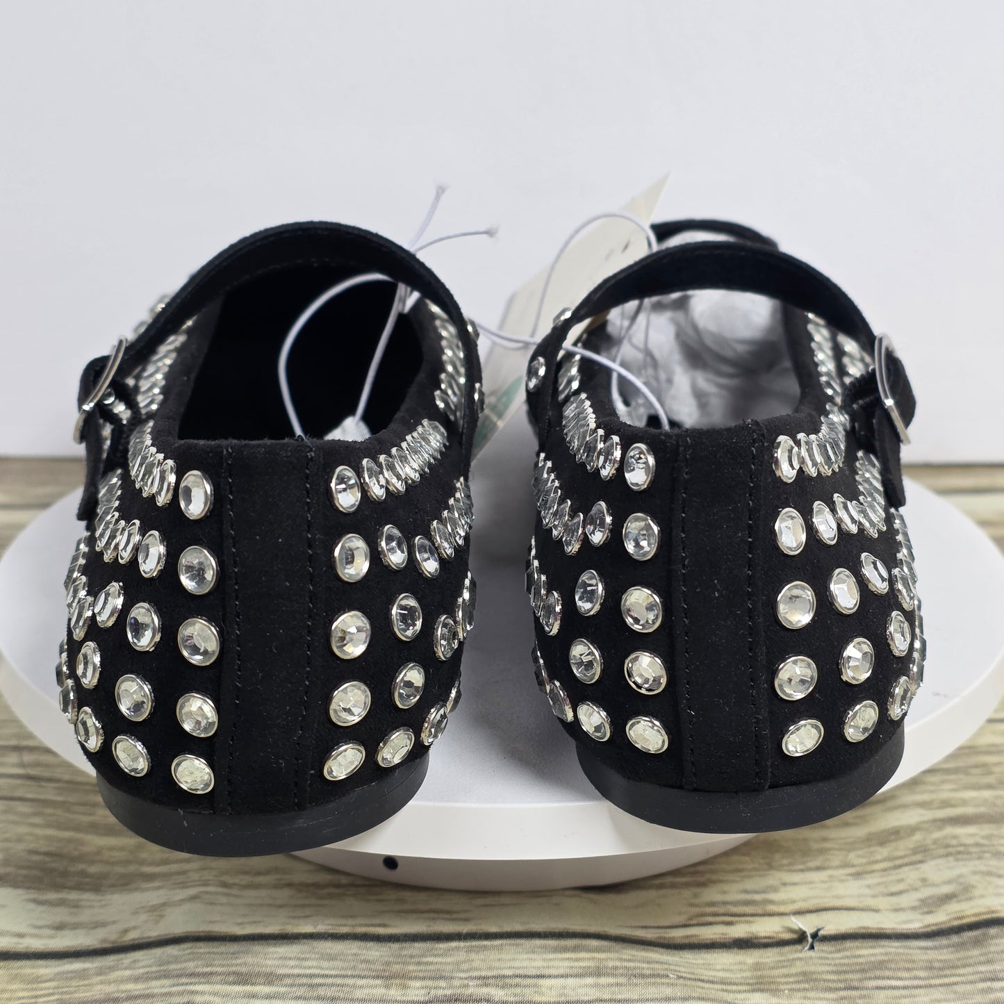 New Women's A New Day Issa Rhinestone Flats Black Size 8.5