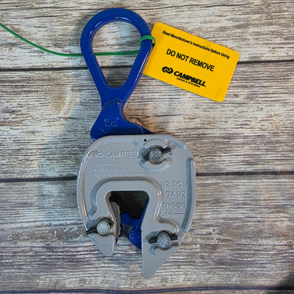 New CAMPBELL Lifting Clamp 1/2 Ton 1/16-5/8 1-16mm