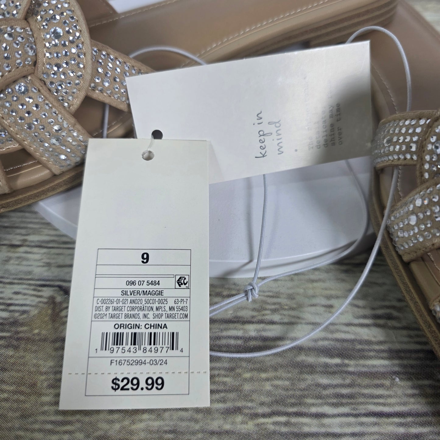 NIB New A New Day Maggies Sandals Slides Silver Women's 9