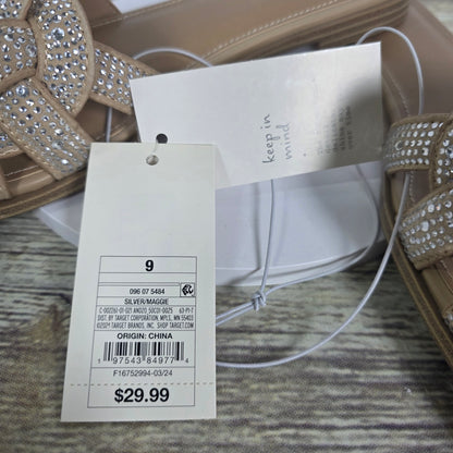 NIB New A New Day Maggies Sandals Slides Silver Women's 9