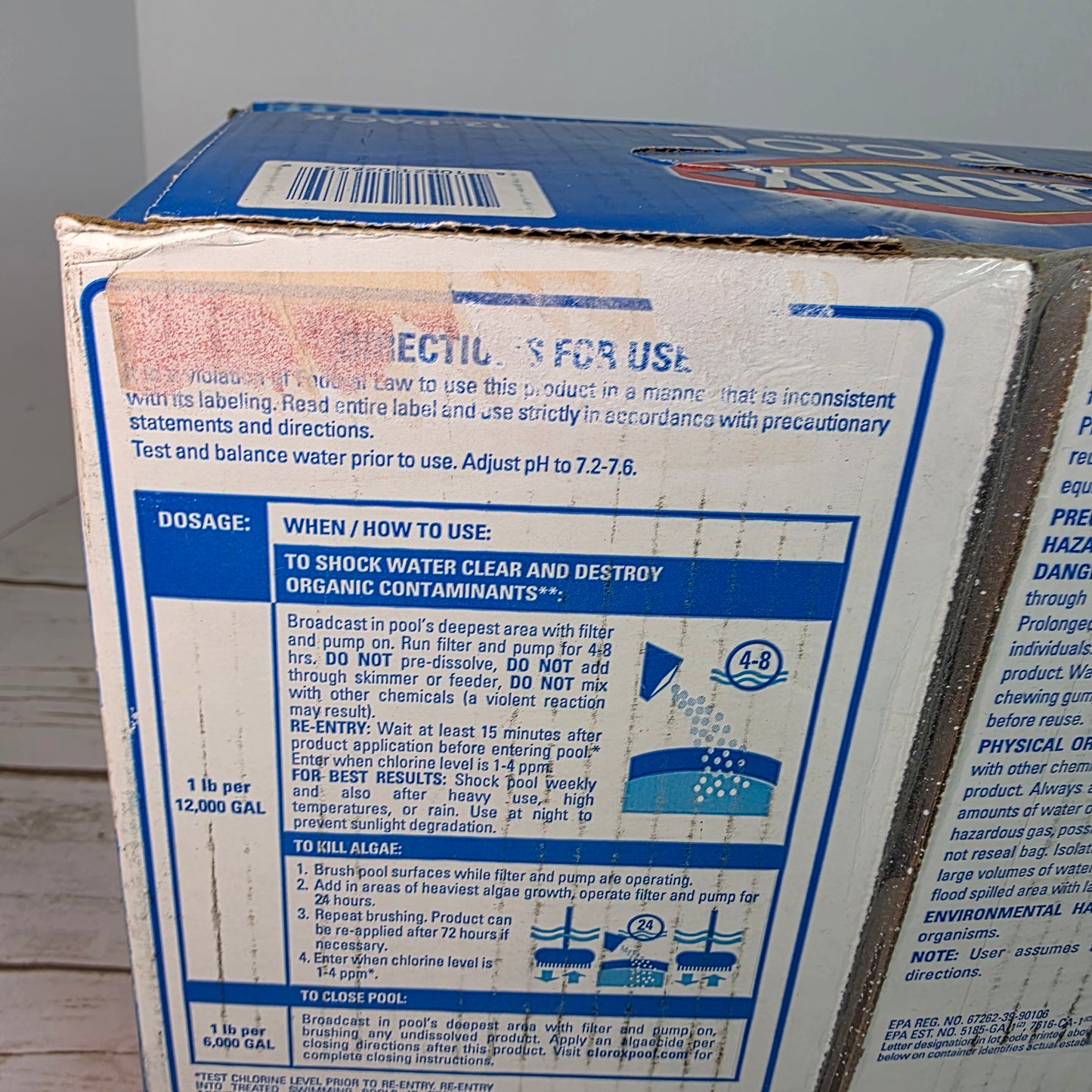 Clorox® Pool&Spa™ Shock Clear, for Crystal Clear Swimming Pool Water, Swim-ready in 15 minutes, Suitable for vinyl pools (12-Pack)