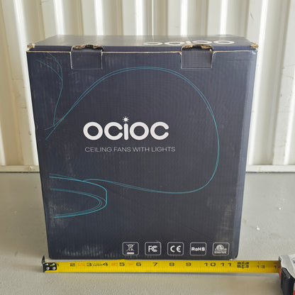 NIB New OCIOC Quiet Ceiling Fans With Lights RZ-LSEW-BK22