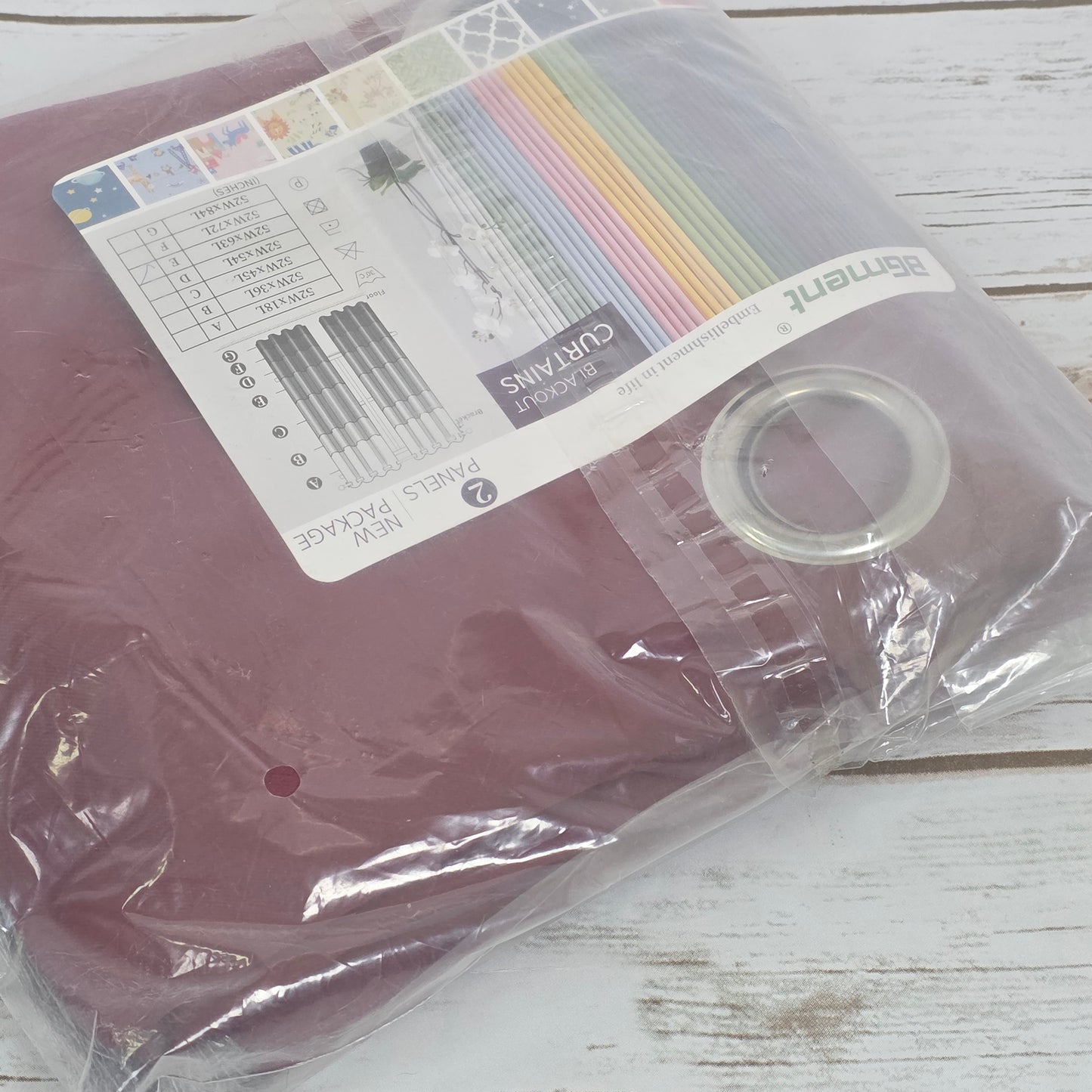 New BGment Blackout Curtain Panels 52x63" Red Rope Ties