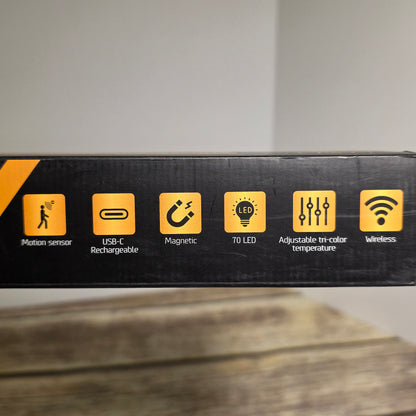 NIB New J & Y INFINITE LED Motion Sensor Lights 2 Pack White Rechargeable