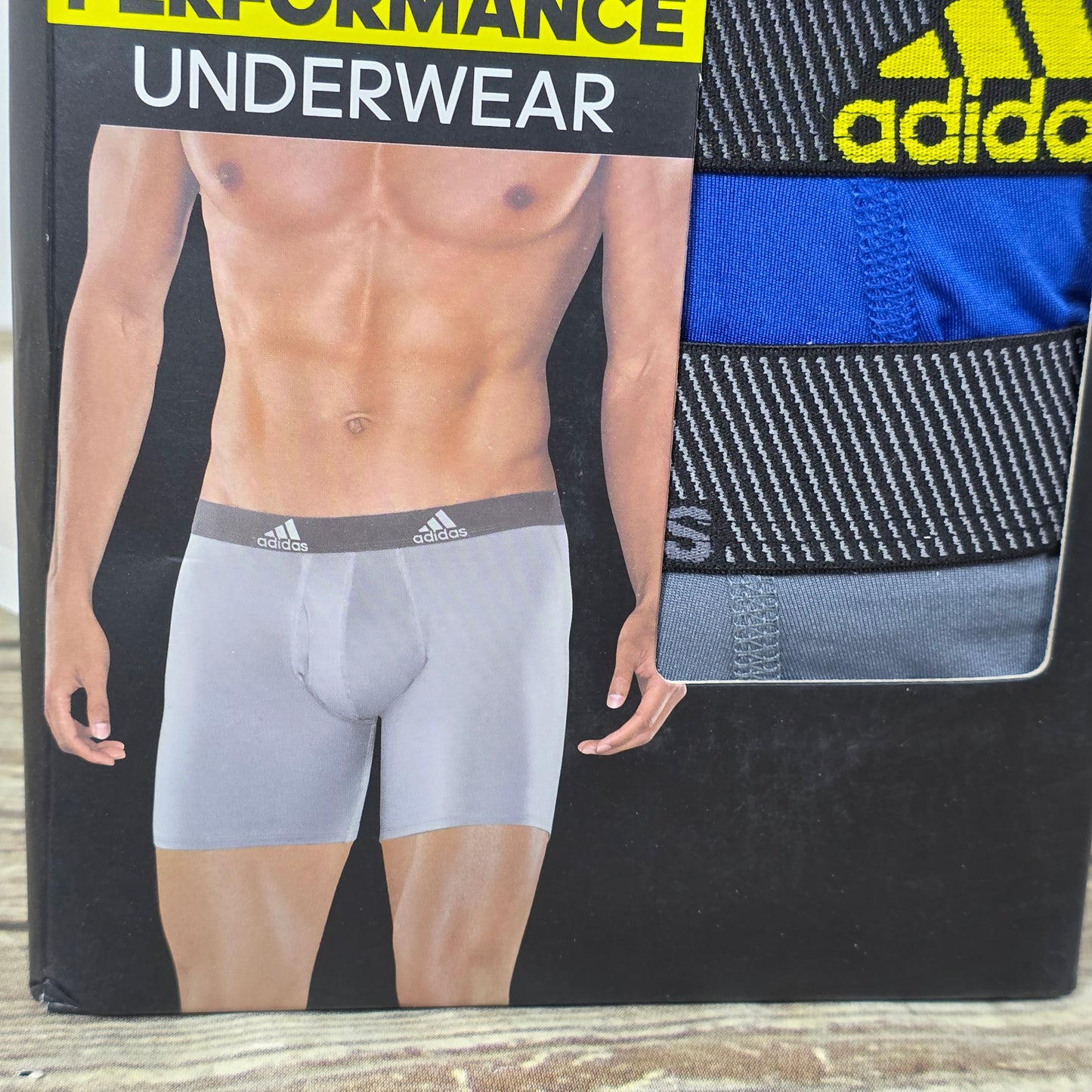 NIP New Adidas Performance Underwear 3 Pk XL Boxer Brief Quick Dry