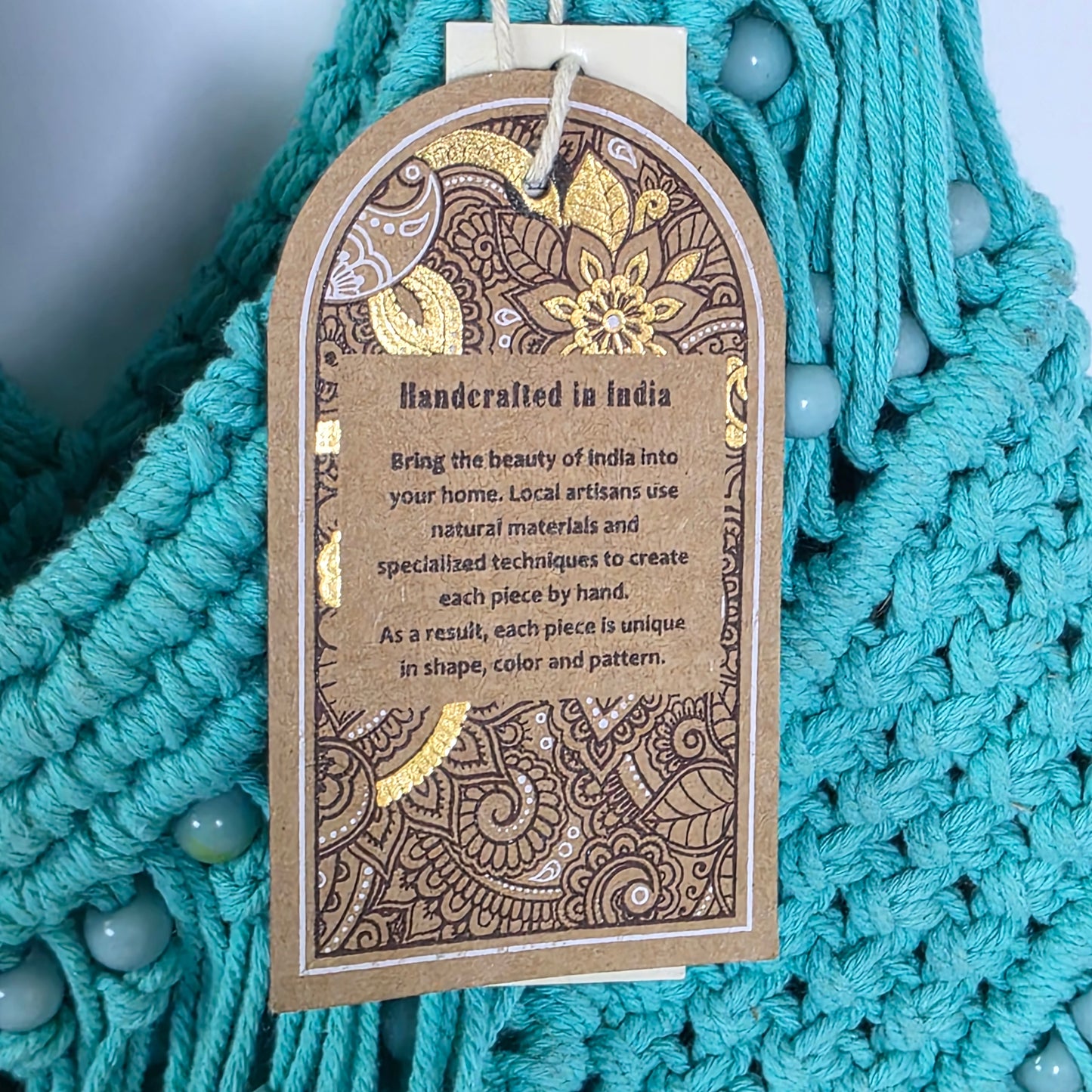 NWT New Aqua Blue Woven Shoulder Bag Purse Handcrafted in India