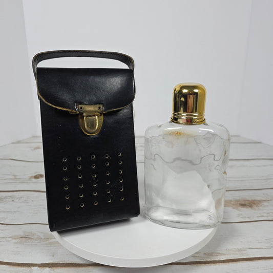 Vintage Faux Leather Transistor Radio Hidden Glass Flask