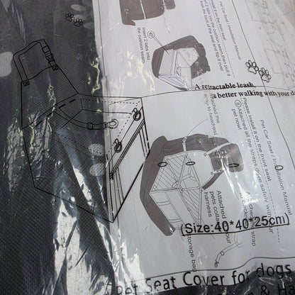 HIPPIH Foldable Dog Car Booster Seat With Paw Print Design