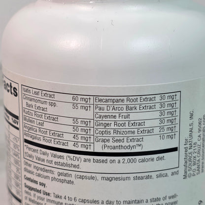 2 Bottles New Source Naturals Wellness Formula Advanced Immune Support