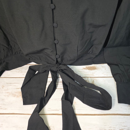 NWT New Belle Pogue Elegant Retro Blouse Black 2XL
