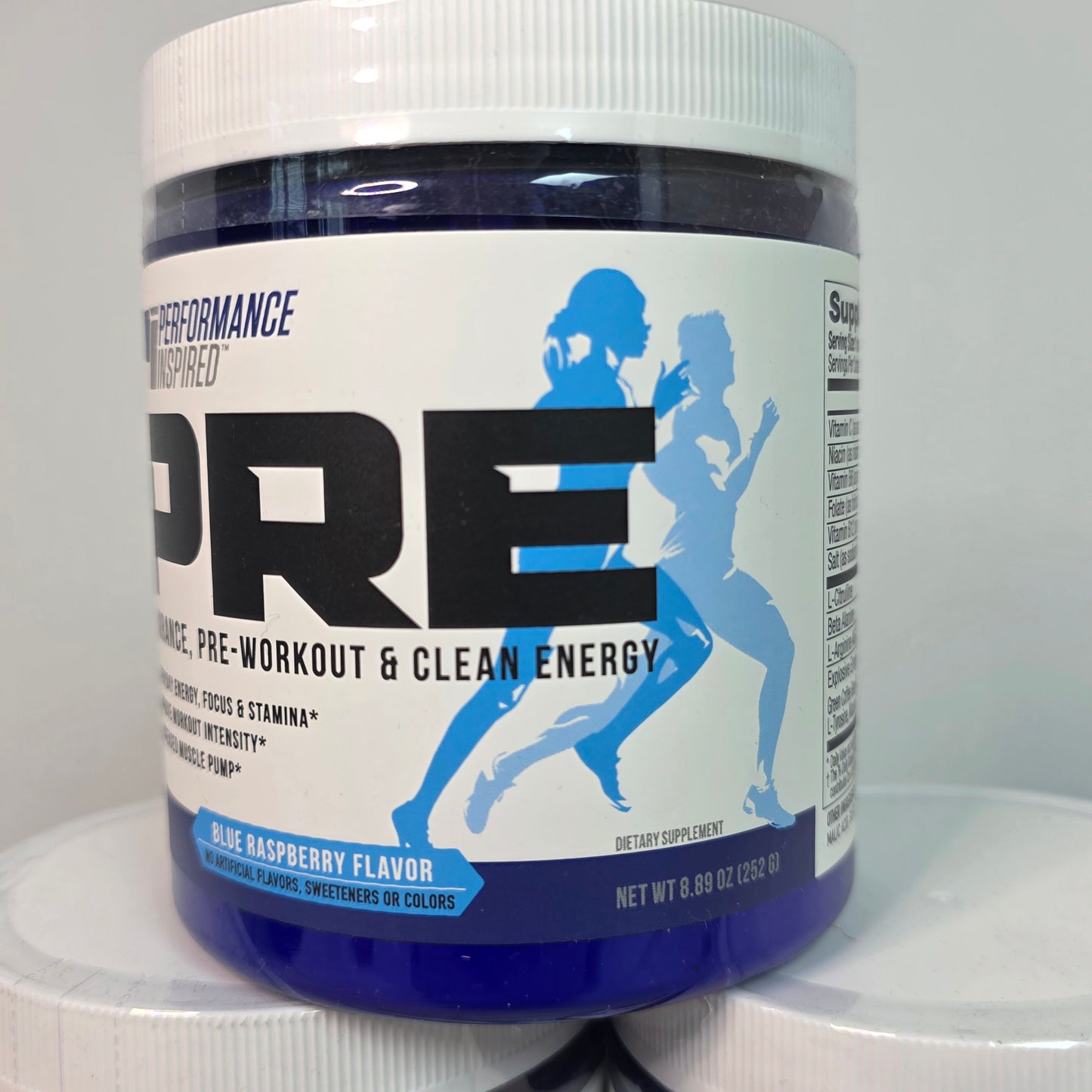3 Bottles New PERFORMANCE INSPIRED Nutrition APEX Pre Workout Powder Blue Raspberry Increase Energy & Endurance Caffeine Beta Alanine All Natural Vegan Formula