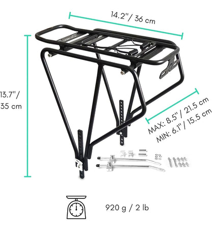 VINCITA Fat Tire Bike Cargo Luggage Rack Max Load 60lbs. MISSING HARDWARE