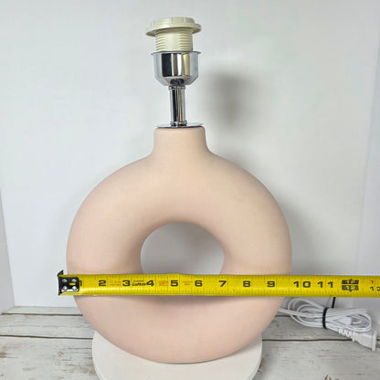 New Pink Ceramic Table Lamp for Living Room Bedroom, 21" Modern Bedside Lamps