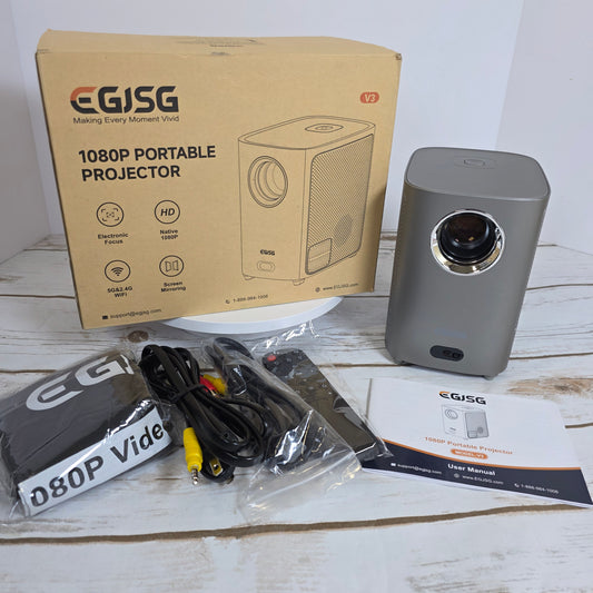 NIB New EGJSG 1080P Portable Projector V3 Gray 5G&2.4G WiFi