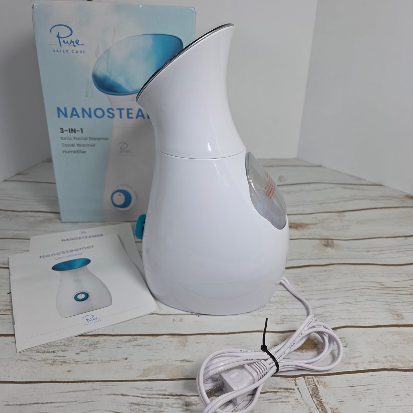 NIOB New Pure NANOSTEAMER  3-in-1 Ionic Facial Steamer Towel Warmer Humidifier PDC-4001