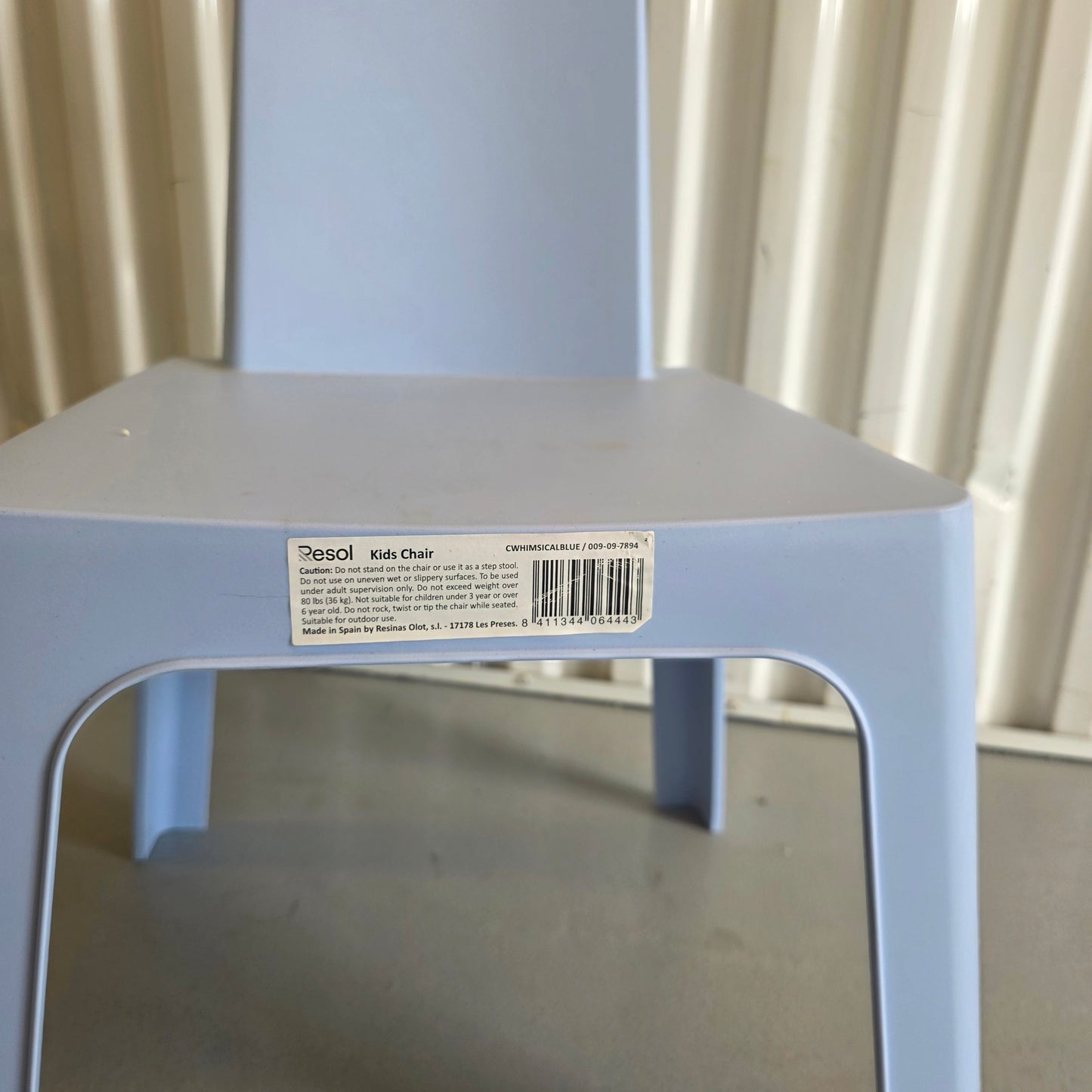 Set of 4 Resol Kids Chairs Dd Julieta by Joan Gaspar 009-09-7894 CWhimsical Blue