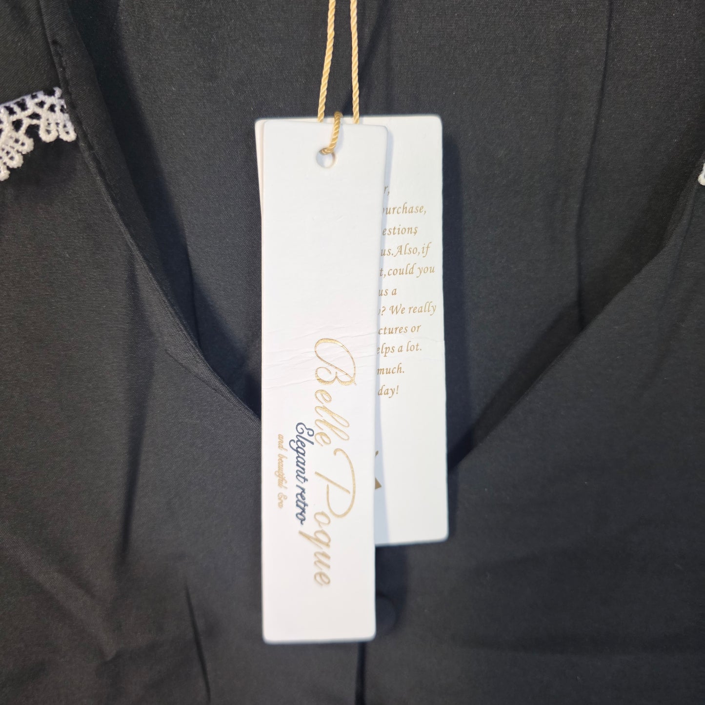 NWT New Belle Pogue Elegant Retro Blouse Black 2XL