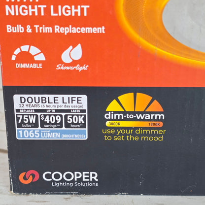 NIOB New HALO Recessed Night Light 5"/6" Baffle Downlight w/ Night Light Bulb & Trim Replacement