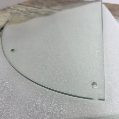 4 Tier Glass Corner Shower Shelves- NO INSTRUCTIONS- OPEN BOX