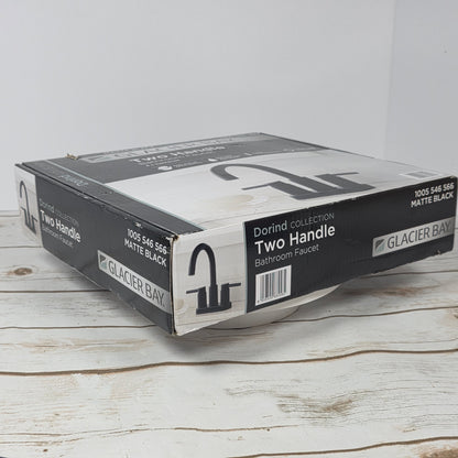 NIOB New Glacier Bay Two Handle Bathroom Faucet 4 in Centerset Matte Black 1005 546 566