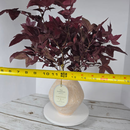 NWT New THRESHOLD Designed W/ Studio McGee Faux Arrangement Burgundy Leaf w/ Vase