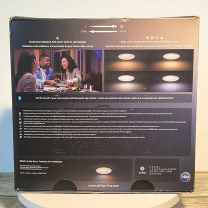 NIOB New PHILIPS hue Personal Wireless Lighting White Ambiance 5/6" Retrofit Recessed  Downight Bluetooth Alexa Hey Google Compatible