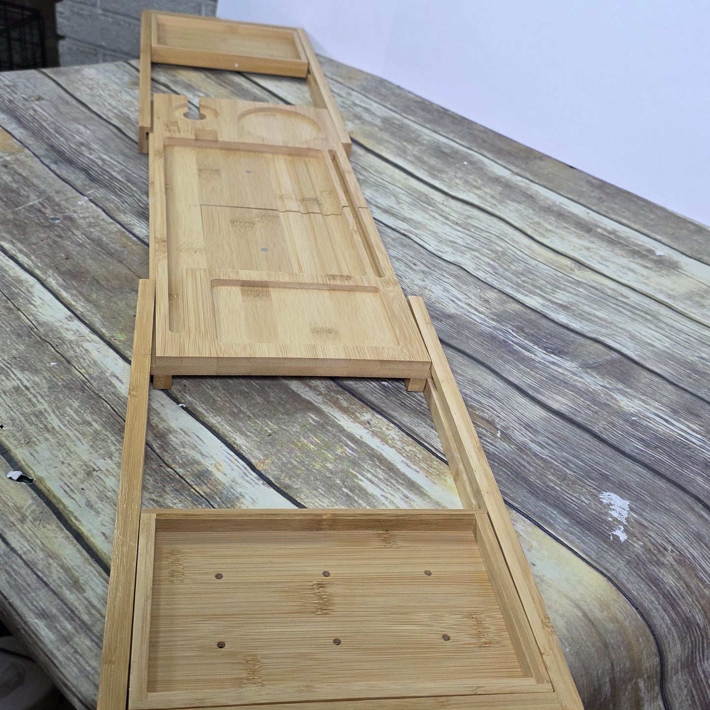 New Luxury Spa Style Divided Wooden Bath Tray