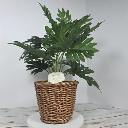 NWT New Threshold Studio McGee Faux Plant in Wooden Basket 065 07 6268