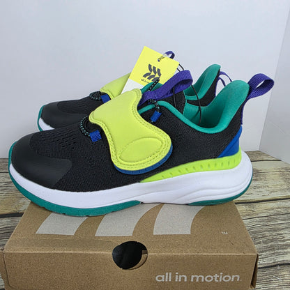 NWT Boy's All In Motion Fallon Snakers Black/Green Size 13