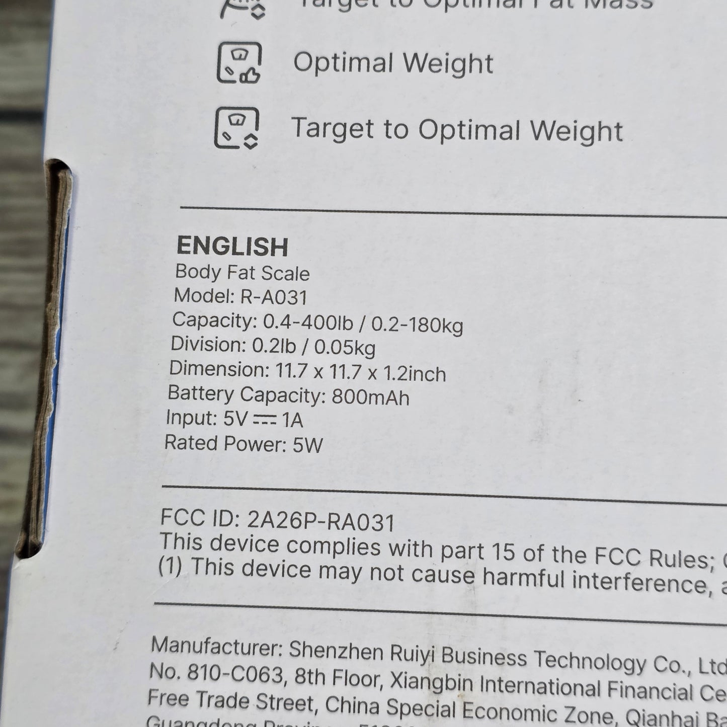 RENPHO ELIS NOVA Smart Body Scale Weight BMI Health Tracking