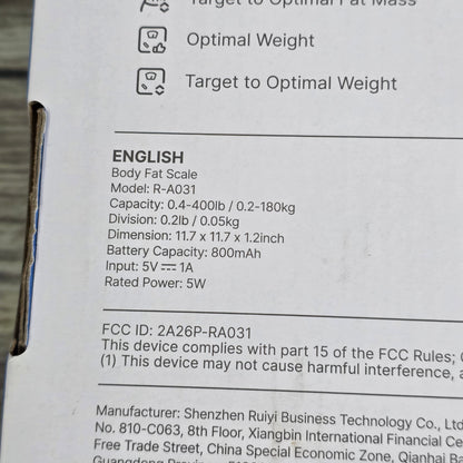 RENPHO ELIS NOVA Smart Body Scale Weight BMI Health Tracking