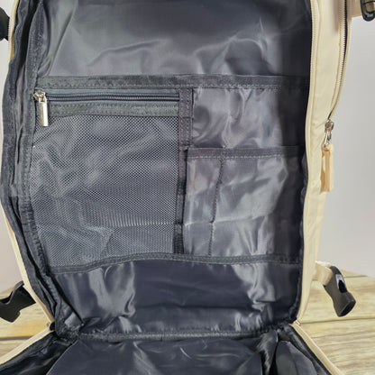 NWT New Beige Insulated Laptop Backpack Bookbag 5162