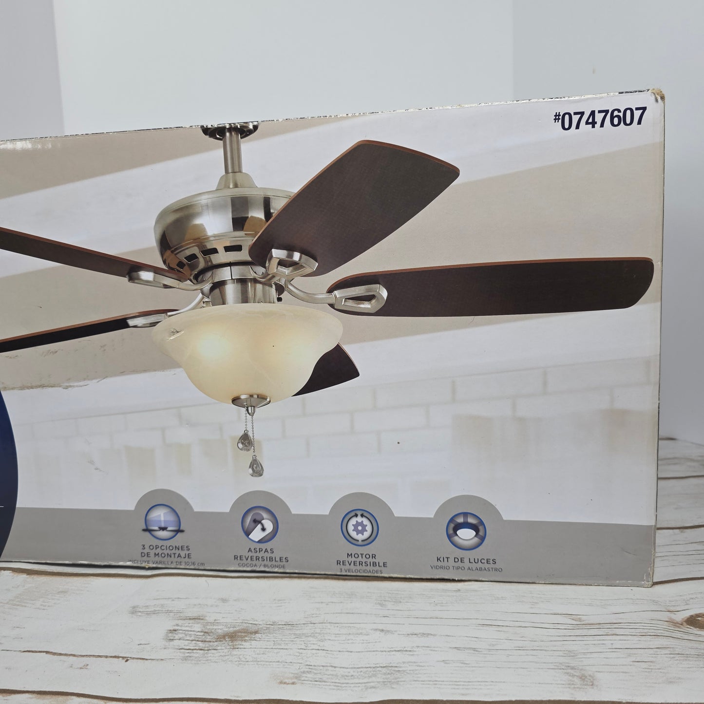 Harbor Breeze Sage Cove 0747607 44 in. Brushed Nickel Finish Ceiling Fan