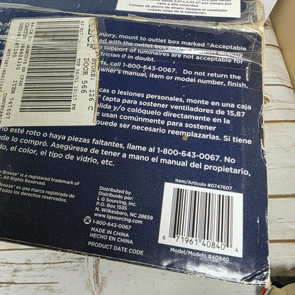 Harbor Breeze Sage Cove 0747607 44 in. Brushed Nickel Finish Ceiling Fan