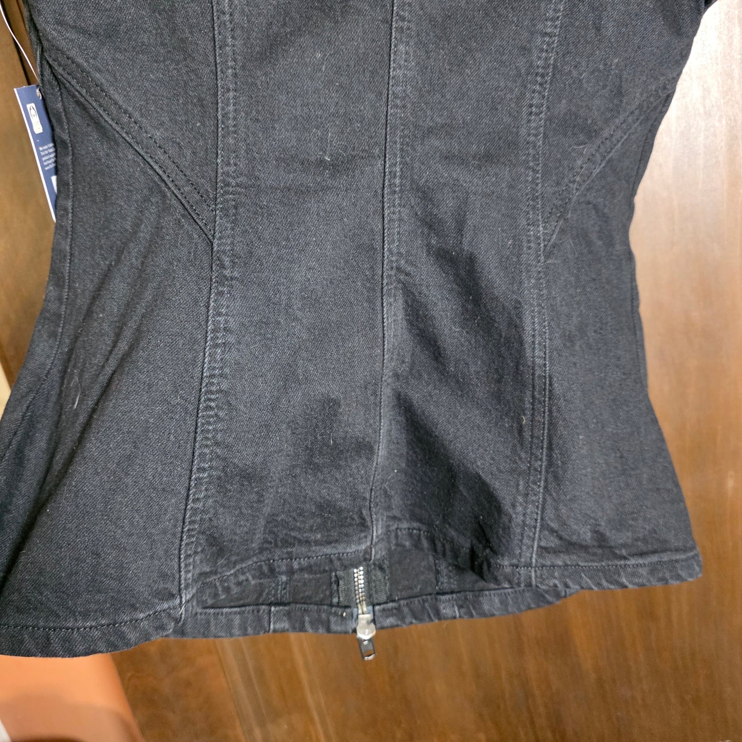 NWT New Women's Uniserval Thread Goods Co Black Denim Tank Size 6 Zipper Front