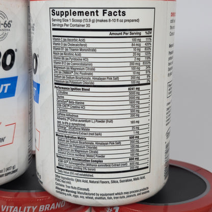 Lot of 8 New Containers FORCE FACTOR TESTX180 Pre-Workout Fruit Punch Flavor Net Wt 14.7 oz 30 Servings