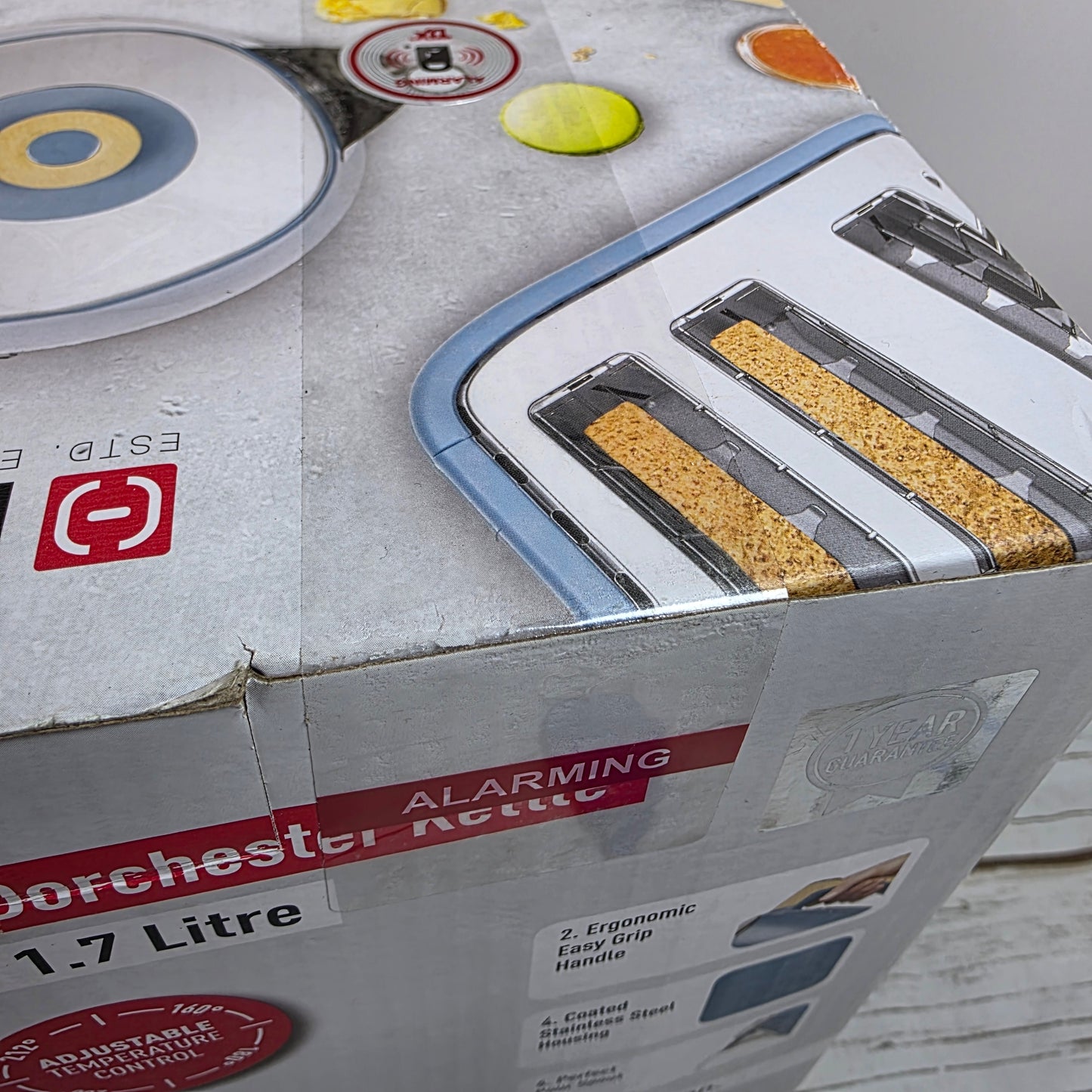 NIB New HADEN Dorchester Stainless Electric Kettle 1.7 Litre Stone Blue 75047- RARE FACTORY SEALED!!!